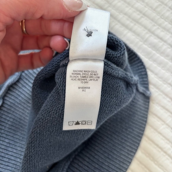 Cabela's 100% Cotton Men's Henley Sweater Vintage Navy Blue Size Large - Picture 8 of 10